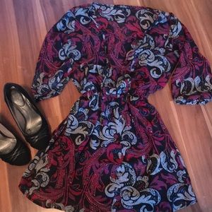 🌸Colorful floral quarter sleeve dress